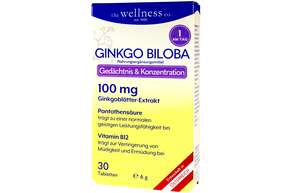 Sie sehen eine Packung GINKGO BILOBA + B-VITAMINE, Produktbild: 01 GINKGO BILOBA + B-VITAMINE, A-Nr.: 4899411 - 01