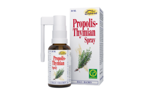 Sie sehen eine Packung Espara Propolis-Thymian Spray, Produktbild: 01 Espara Propolis-Thymian Spray, A-Nr.: 4285560 - 01