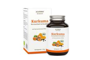 Acurmin Ferment – Fermentierte Bio-Kurkuma-Kapseln – 1.100 mg Kurkuma-Pulver, A-Nr.: 5895668 - 01