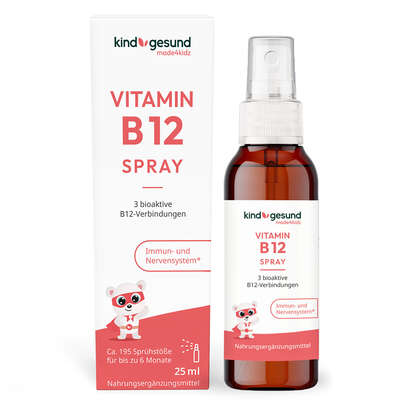 Vitamin B12 Spray | für Kinder &amp; Jugendliche I für bis zu 6 Monate I Vegan | Tagesbedarf von 10 µg pro Sprühstoß, A-Nr.: 5895728 - 01