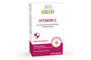 Vitamin C für Kinder – aus Bio-Acerola-Kirsche – mit Bio-Ingwer – für das Immunsystem – zuckerfrei – 90 Mini-Kapseln (1 Monat), A-Nr.: 5895734 - 01