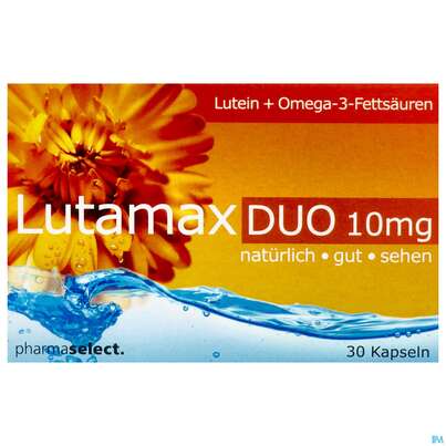 Sie sehen eine Packung Lutamax Kapseln Duo 10mg 30st, Produktbild: 01 Lutamax Kapseln Duo 10mg 30st, A-Nr.: 3172724 - 01