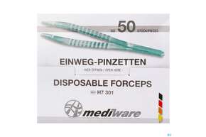 Sie sehen eine Packung Einmalpinzette Steril -sandipharma 50st, Produktbild: 01 Einmalpinzette Steril -sandipharma 50st, A-Nr.: 3138791 - 01