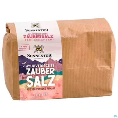 Sie sehen eine Packung Sonnentor Ayurv Zaubsalz Fein 90710 1kg, Produktbild: 04 Sonnentor Ayurv Zaubsalz Fein 90710 1kg, A-Nr.: 4145735 - 04