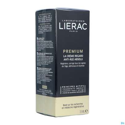 Sie sehen eine Packung Lierac Premium Augenpflege 18 15ml, Produktbild: 02 Lierac Premium Augenpflege 18 15ml, A-Nr.: 4888005 - 02