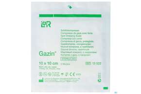 Schlitzkompressen Gazin 17faedig Steril 8fach 10x 10cm 2st, A-Nr.: 2575242 - 01