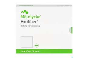 Sie sehen eine Packung Exufiber Steril 10x 10cm 10st, Produktbild: 01 Exufiber Steril 10x 10cm 10st, A-Nr.: 4301678 - 01