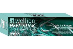 Sie sehen eine Packung HEEL-STICK SAFETYLANCETS 1,0mm x 2,5mm, Produktbild: 01 HEEL-STICK SAFETYLANCETS 1,0mm x 2,5mm, A-Nr.: 5431667 - 01