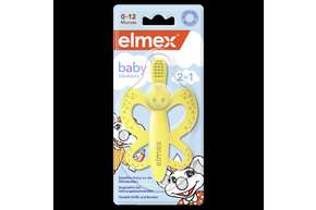 Sie sehen eine Packung elmex® Baby Zahnbürste + Beißring, Produktbild: 01 elmex® Baby Zahnbürste + Beißring, A-Nr.: 5304779 - 01