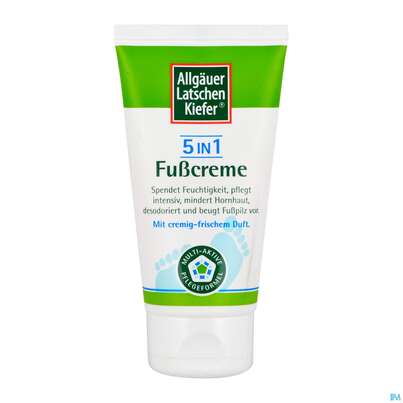 Sie sehen eine Packung Allgäuer Latschenkiefer 5 In 1 Fußcreme 75ml, Produktbild: 02 Allgäuer Latschenkiefer 5 In 1 Fußcreme 75ml, A-Nr.: 4286631 - 02