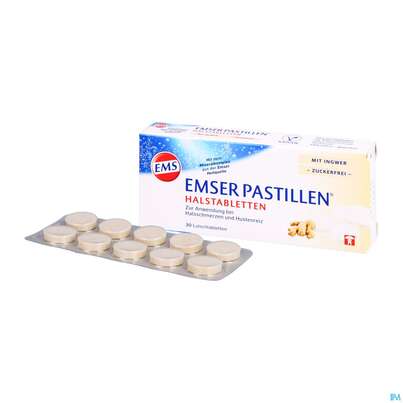 Emser Pastillen Zuckerfrei +ingwer 30st, A-Nr.: 4858004 - 04