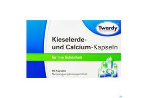 Sie sehen eine Packung Kieselerde +calcium Kapseln-twardy 60st, Produktbild: 01 Kieselerde +calcium Kapseln-twardy 60st, A-Nr.: 1489919 - 01