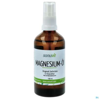 Sie sehen eine Packung Magnesium Oel Spruehflasche Sanuvit 100ml, Produktbild: 01 Magnesium Oel Spruehflasche Sanuvit 100ml, A-Nr.: 4434416 - 01