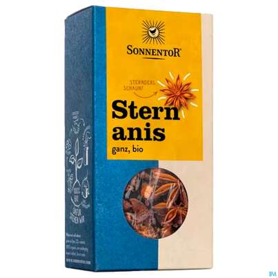 Sie sehen eine Packung Sonnentor Bio Sternanis 00398 25g, Produktbild: 02 Sonnentor Bio Sternanis 00398 25g, A-Nr.: 3740559 - 02