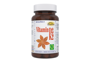 Sie sehen eine Packung Espara Vitamin D3-K2 Kapseln, Produktbild: 01 Espara Vitamin D3-K2 Kapseln, A-Nr.: 4589314 - 01