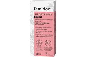 Sie sehen eine Packung femidoc® UROEXPRESS® DIREKT PULVER, Produktbild: 01 femidoc® UROEXPRESS® DIREKT PULVER, A-Nr.: 5325126 - 01