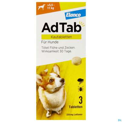 Adtab F Hunde Kautabl 225mg (5,5-11kg) 3st, A-Nr.: 5530607 - 01