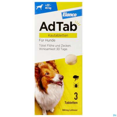 Adtab F Hunde Kautabl 900mg (22-45kg) 3st, A-Nr.: 5530636 - 01