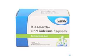 Sie sehen eine Packung Kieselerde +calcium Kapseln-twardy 160st, Produktbild: 01 Kieselerde +calcium Kapseln-twardy 160st, A-Nr.: 1489925 - 01