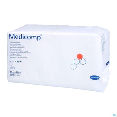 Kompressen Medicomp Vliesstoff 4fach Unsteril 10x 20cm 100st, A-Nr.: 1652058 - 02