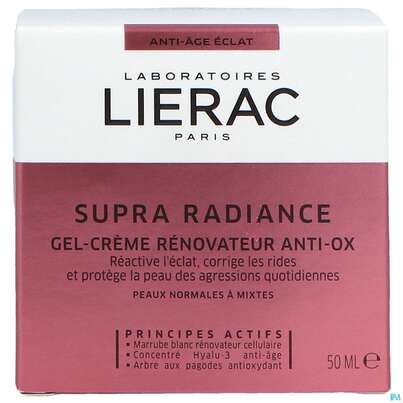 Sie sehen eine Packung Lierac Supra Radiance Gel Creme 50ml, Produktbild: 01 Lierac Supra Radiance Gel Creme 50ml, A-Nr.: 4839952 - 01
