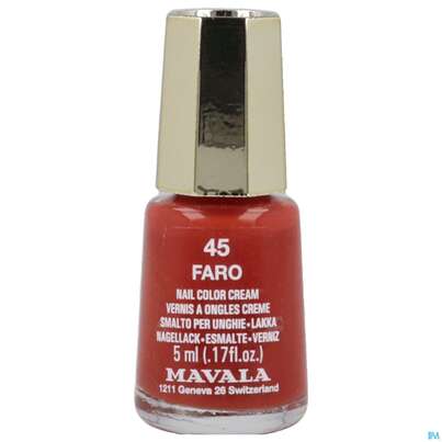 Sie sehen eine Packung Mavala Nagellacke 45 Faro 5ml, Produktbild: 01 Mavala Nagellacke 45 Faro 5ml, A-Nr.: 5426206 - 01