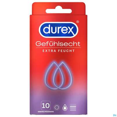 Praeservative Durex Latexkondome Gefuehlsecht Extra Feucht 10st, A-Nr.: 4266574 - 02