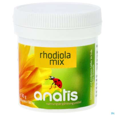 Sie sehen eine Packung Rhodiola Kapseln Anatis Mix 60st, Produktbild: 01 Rhodiola Kapseln Anatis Mix 60st, A-Nr.: 4314698 - 01