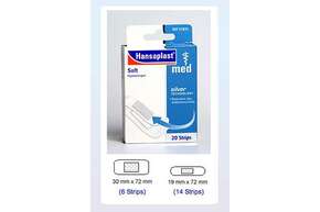 Sie sehen eine Packung Hansaplast med soft Strips 20 Stück, Produktbild: 01 Hansaplast med soft Strips 20 Stück, A-Nr.: 2843145 - 01