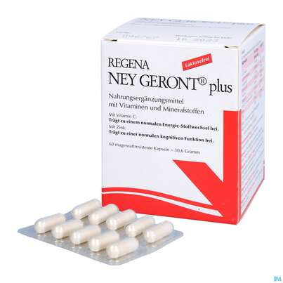 Sie sehen eine Packung Regena Ney Kapseln Geront Plus 60st, Produktbild: 04 Regena Ney Kapseln Geront Plus 60st, A-Nr.: 4169500 - 04