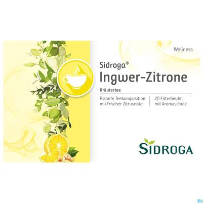 Sie sehen eine Packung Sidroga Tee Doppelkammerbeutel Wellness Ingwer-zitrone 20st, Produktbild: 02 Sidroga Tee Doppelkammerbeutel Wellness Ingwer-zitrone 20st, A-Nr.: 3486670 - 02