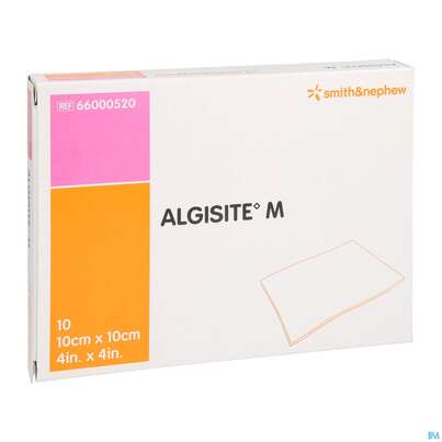 Sie sehen eine Packung Wundverband Algisite M Calciumalginat 10x 10cm 10st, Produktbild: 05 Wundverband Algisite M Calciumalginat 10x 10cm 10st, A-Nr.: 2167767 - 05