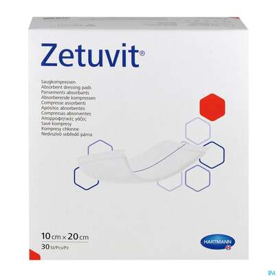 Sie sehen eine Packung Saugkompresse Zetuvit Unsteril 10x 20cm 30st, Produktbild: 06 Saugkompresse Zetuvit Unsteril 10x 20cm 30st, A-Nr.: 1166530 - 06
