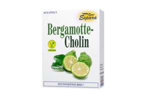 Sie sehen eine Packung Espara Bergamotte-Cholin Kapseln, Produktbild: 01 Espara Bergamotte-Cholin Kapseln, A-Nr.: 5373556 - 01