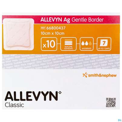 Wundverband Allevyn/silikon-gel Besch. Ag Gentle Border 10x 10cm 10st, A-Nr.: 4749255 - 01