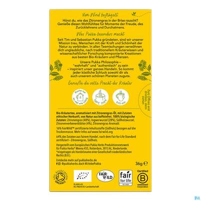 Bio Pukka Zitronengras &amp; Ingwer 20 Filterbeutel, A-Nr.: 4407684 - 03