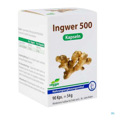 Ingwer Kapseln 500mg 90st, A-Nr.: 3996543 - 02