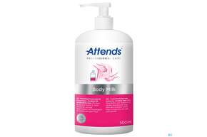Sie sehen eine Packung Attends/care Body Milk 500ml, Produktbild: 01 Attends/care Body Milk 500ml, A-Nr.: 3138874 - 01