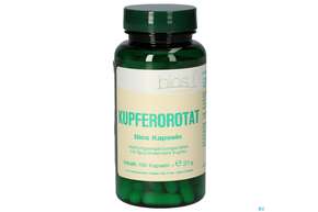 Sie sehen eine Packung Bios Kupferorotat 100 Kapseln, Produktbild: 01 Bios Kupferorotat 100 Kapseln, A-Nr.: 5231402 - 01