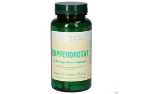 Sie sehen eine Packung Bios Kupferorotat 6.45mg 100 Kapseln, Produktbild: 01 Bios Kupferorotat 6.45mg 100 Kapseln, A-Nr.: 5231394 - 01