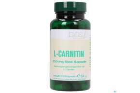Sie sehen eine Packung Bios l-carnitin 250mg 100 Kapseln, Produktbild: 01 Bios l-carnitin 250mg 100 Kapseln, A-Nr.: 3891991 - 01