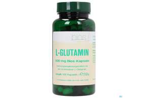 Sie sehen eine Packung Bios l-glutamin 500mg 100 Kapseln, Produktbild: 01 Bios l-glutamin 500mg 100 Kapseln, A-Nr.: 3892074 - 01