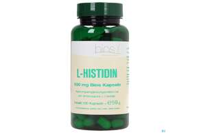 Sie sehen eine Packung Bios l-histidin 500mg 100 Kapseln, Produktbild: 01 Bios l-histidin 500mg 100 Kapseln, A-Nr.: 3892097 - 01