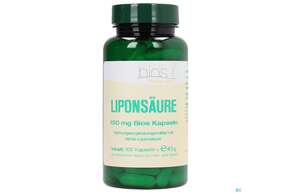 Sie sehen eine Packung Bios Liponsäure 100 Kapseln, Produktbild: 01 Bios Liponsäure 100 Kapseln, A-Nr.: 3892105 - 01