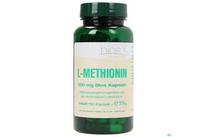 Sie sehen eine Packung Bios l-methionin 500mg 100 Kapseln, Produktbild: 01 Bios l-methionin 500mg 100 Kapseln, A-Nr.: 3892163 - 01