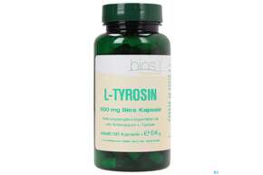 Sie sehen eine Packung Bios l-tyrosin 500mg 100 Kapseln, Produktbild: 01 Bios l-tyrosin 500mg 100 Kapseln, A-Nr.: 3892312 - 01