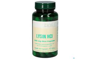 Sie sehen eine Packung Bios Lysin Hcl 500mg 100 Kapseln, Produktbild: 01 Bios Lysin Hcl 500mg 100 Kapseln, A-Nr.: 4247341 - 01