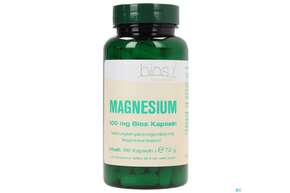 Sie sehen eine Packung Bios Magnesium 100mg 100 Kapseln, Produktbild: 01 Bios Magnesium 100mg 100 Kapseln, A-Nr.: 3892476 - 01