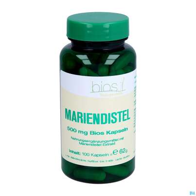 Sie sehen eine Packung Bios Mariendistel 500mg 100 Kapseln, Produktbild: 03 Bios Mariendistel 500mg 100 Kapseln, A-Nr.: 3892507 - 03