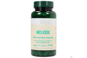 Sie sehen eine Packung Bios Melisse 200mg 100 Kapseln, Produktbild: 01 Bios Melisse 200mg 100 Kapseln, A-Nr.: 3999122 - 01